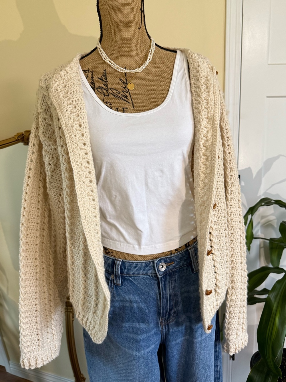 Cozy Cream Chunky Knit Button-Up Cardigan